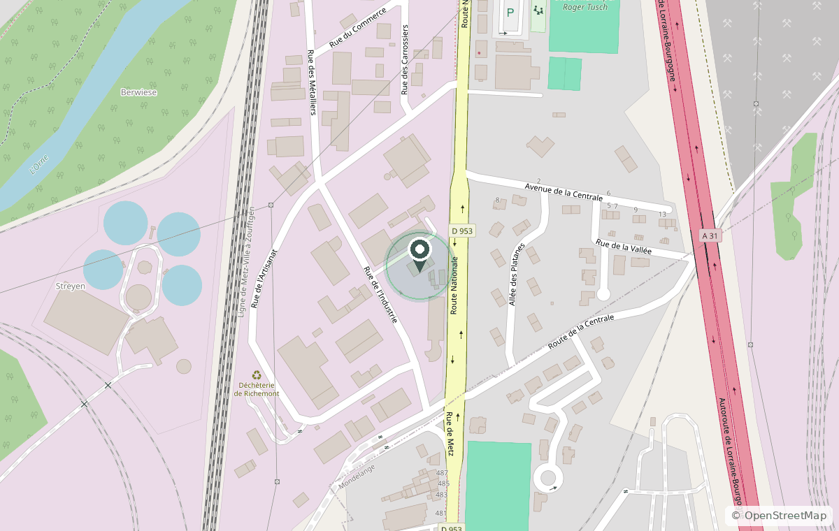 Plan de situation de l'atelier CM D&eacute;co, 2 Impasse des Forgerons, zone artisanale du Champ de Mars, 57270 Richemont